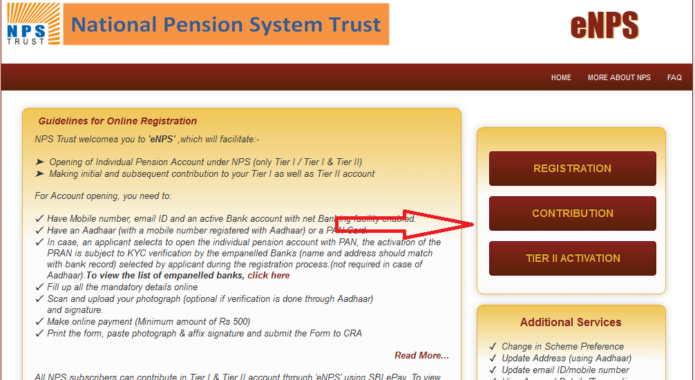 enps new pension scheme nps account online