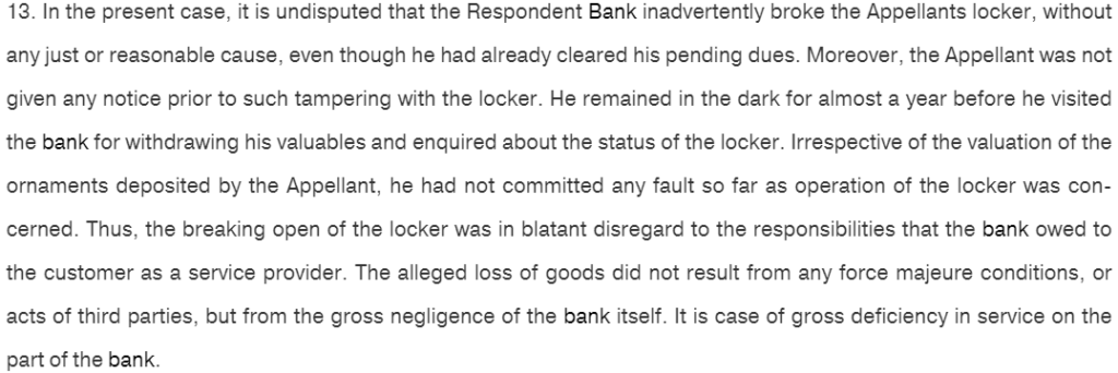 Bank Locker Rules SC Judgment 1