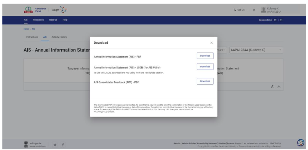 AIS download select file format