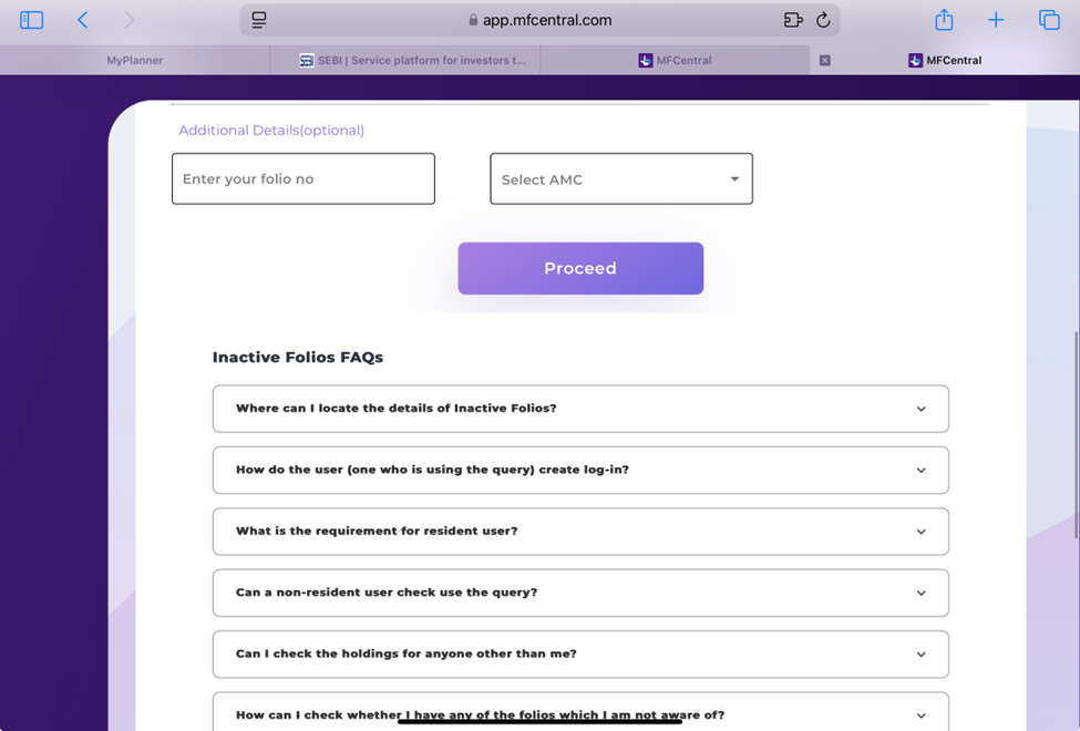 MITRA PLATFORM -inactive folios